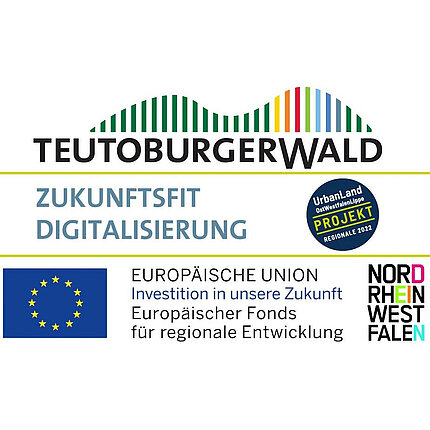 Grafik zum Projekt Zukunftsfit Digitalisierung mit Logo des Teutoburger Wald Tourismus
